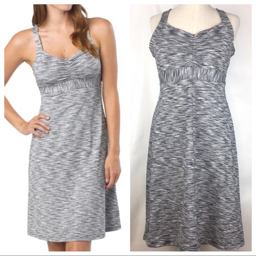Prana Amaya Black and White Space Dye Dress Large